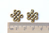 Antique Gold Chinese Knot Connector Charms 14x17mm Set of 20 A8153