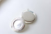 Silver Round Bezel Photo Lockets Match 20mm Cabochon Set of 2 A8151