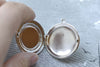 Silver Round Bezel Photo Lockets Match 20mm Cabochon Set of 2 A8151