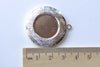 Silver Round Bezel Photo Lockets Match 20mm Cabochon Set of 2 A8151