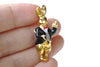 Gold Enamel Rabbit in Suit Pendants Charms 14x36mm Set of 2 A8154