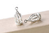 Silver Bird Cage Pendants Charms 7x15mm Set of 10 A8159
