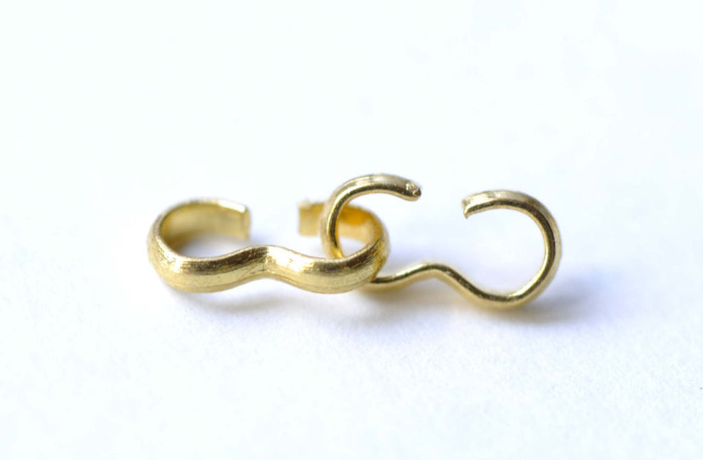 Gold 8 Shaped Chain Cord Clasps Findings 4x8mm Set of 100 A8163