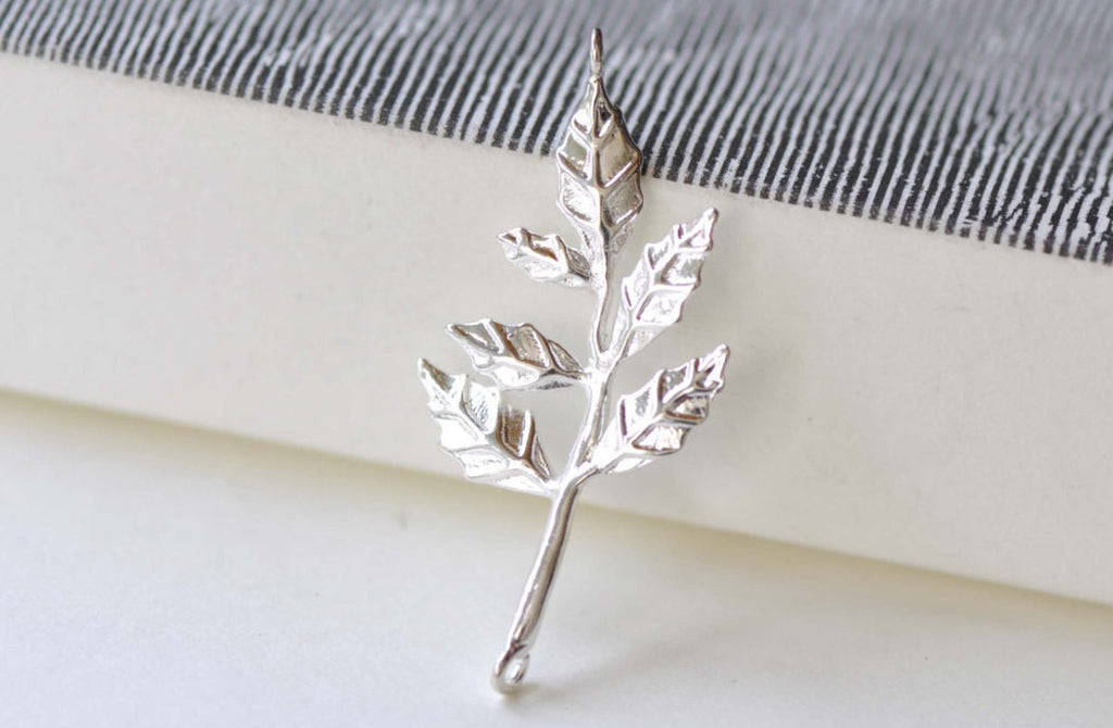 Silver Tree Connectors Charms Open Loops 15x30mm Set of 6 A8166