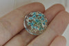 10 pcs Resin Cabochon Round Dome Blue Red Flower Pendants