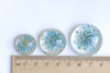 10 pcs Resin Cabochon Round Dome Blue Red Flower Pendants