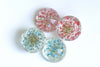 10 pcs Resin Cabochon Round Dome Blue Red Flower Pendants
