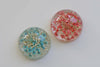 10 pcs Resin Cabochon Round Dome Blue Red Flower Pendants