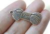 Yarn Bundle Charms Antique Silver Flat Pendant Set of 20 A8171