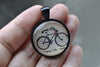Bicycle Photo Glass Cabochon Dome Round Cameo 25mm Set of 5 A8200