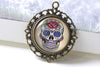 Skull Photo Glass Cabochon Dome Round Cameo 25mm Set of 5 A8201