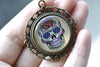 Skull Photo Glass Cabochon Dome Round Cameo 25mm Set of 5 A8201