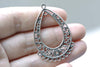 Antique Silver S Shaped Teardrop Chandelier Earring Set of 10 A8202