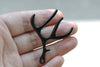 Black Antler Pendant Large Reindeer Horn Charms 40x52mm Set of 6 A8226
