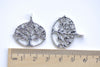 Oval Tree Ring Antique Silver Pendants Charms 27x27mm Set of 10 A8228