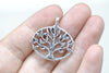 Oval Tree Ring Antique Silver Pendants Charms 27x27mm Set of 10 A8228