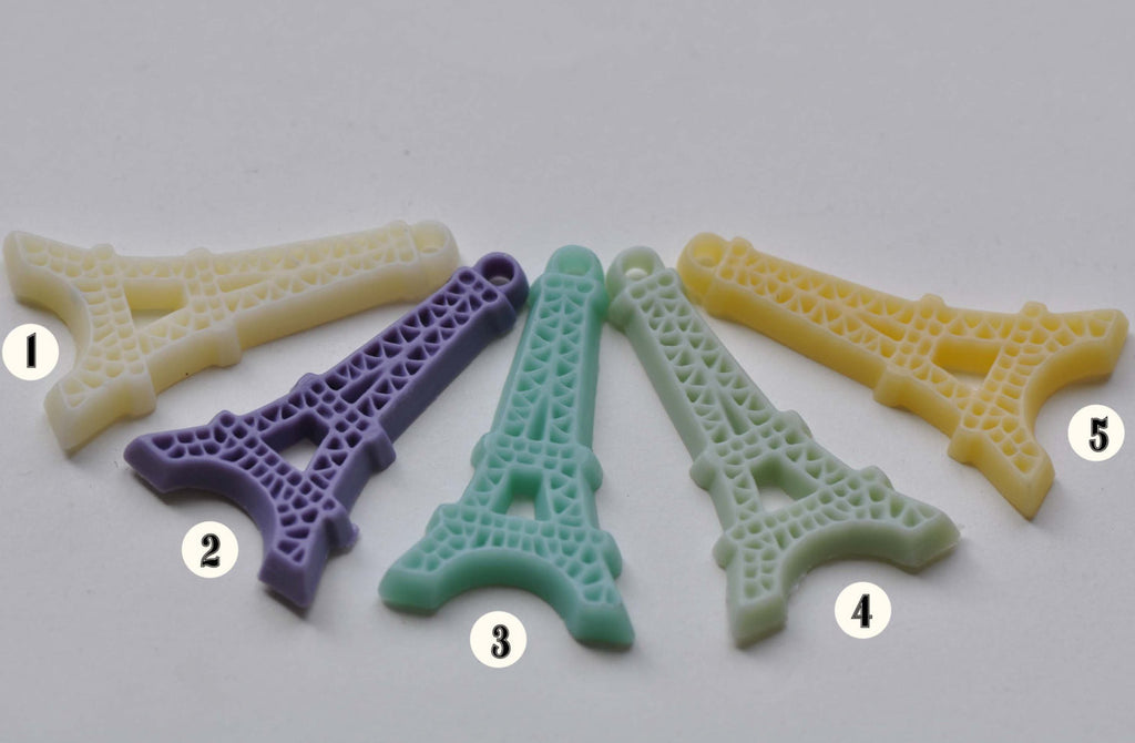 Resin Eiffel Tower Cameo Cabochon 25x45mm Set of 10