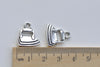 Antique Silver IRON Charms 16x17mm Set of 10 A8232