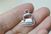 Antique Silver IRON Charms 16x17mm Set of 10 A8232