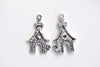 Antique Silver Heart Dog Pet House Charms 20x31mm Set of 10 A8233