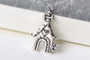 Antique Silver Heart Dog Pet House Charms 20x31mm Set of 10 A8233