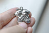 SALE Antique Silver Toy Bear Charms Pendants 25x26mm Set of 10 A8237