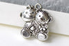 SALE Antique Silver Toy Bear Charms Pendants 25x26mm Set of 10 A8237