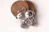 SALE Antique Silver Toy Bear Charms Pendants 25x26mm Set of 10 A8237
