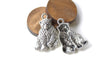 Antique Silver Sitting Bear Charms 20x26mm Set of 10 A8238