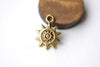 Antique Gold Sun Charms 12x17mm Double Sided Set of 30 A8239