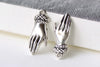 Antique Silver Elegant Lady Hand Charms 10x26mm Set of 20 A8254
