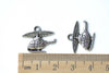 Antique Silver Chopper Helicopter Charms 16x19mm Set of 20 A8271