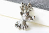 SALE Antique Silver Reindeer Deer Head Charms Pendants Set of 20 A8263