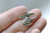 Antique Silver Chopper Helicopter Charms 16x19mm Set of 20 A8271