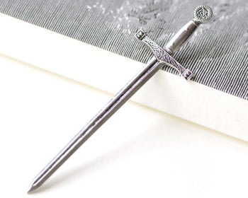 Antique Silver Long Sword NO LOOP 25x85mm Set of 10 A8273