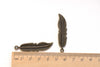 Long Feather Charms Antique Bronze Pendant 11x45mm Set of 10 A8297