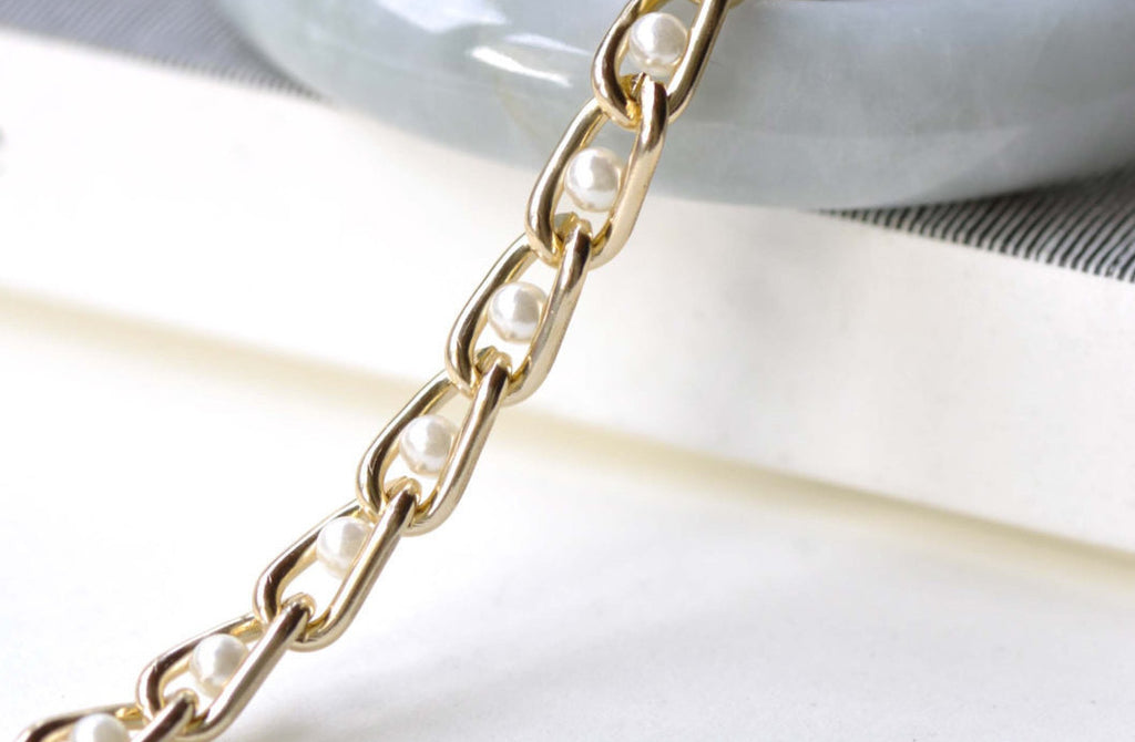 16ft (5m) KC Rose Gold Aluminum Pearl Curb Chain A8316