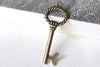 Antique Bronze Coiled Key Charms 20x52mm Set of 10 A8323