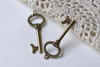 Antique Bronze Coiled Key Charms 20x52mm Set of 10 A8323