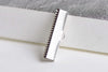Silver Iron Ribbon Ends Clamps Fasteners Clasps 25mm Set of 50 A8347