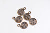 Antique Copper Round Flat Charms Double Sided 13x18mm Set of 20 A8354