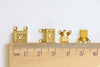Gold Two Strand Necklace Clasps Square Connector Set of 20 A8353
