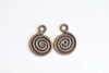 Antique Copper Round Flat Charms Double Sided 13x18mm Set of 20 A8354