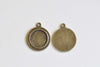 Bronze Round Tray Base Settings Match 12mm Cabochon Set of 10 A6845