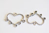 Antique Silver Heart Chandelier Earring Drop Pendant Set of 10 A8359
