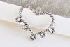 Antique Silver Heart Chandelier Earring Drop Pendant Set of 10 A8359