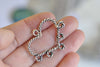 Antique Silver Heart Chandelier Earring Drop Pendant Set of 10 A8359