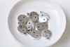 Antique Silver Tai Chi Yin-Yang Charms Pendants 15mm Set of 20 A8408
