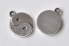 Antique Silver Tai Chi Yin-Yang Charms Pendants 15mm Set of 20 A8408