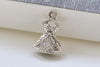 Antique Silver 3D Evening Gown Dress Charm Pendants Set of 20 A8420